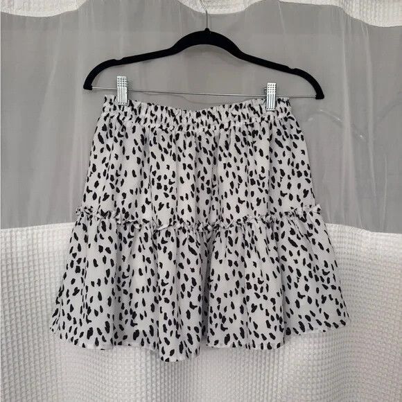 Princess Polly Dresses & Skirts - Princess Polly Light of Life Black and White Tiered Skater Mini Skirt Size 6